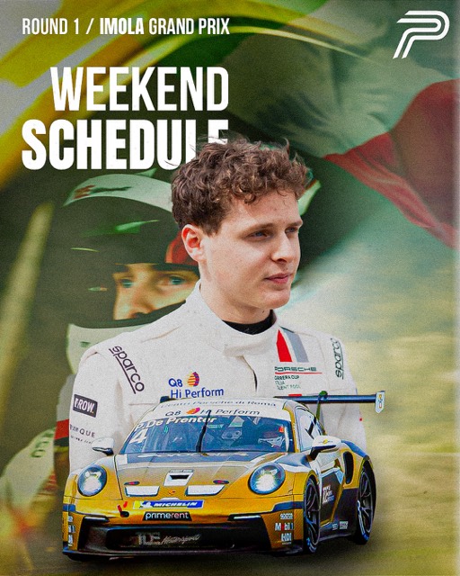 Weekend Schedule graphic voor coureur Paul de Prenter